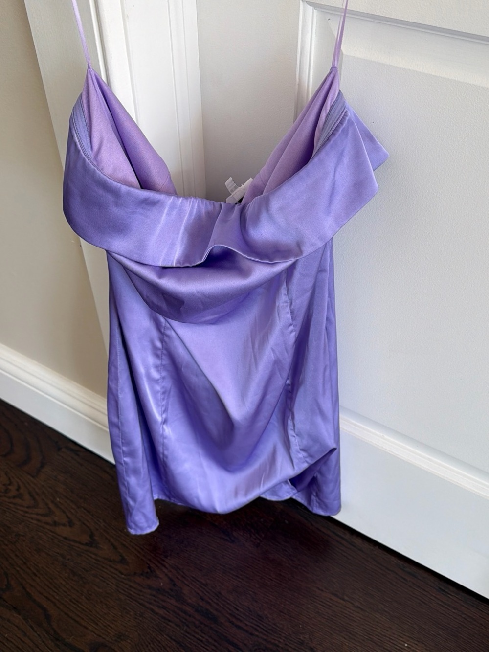 Purple Satin Strapless Dress